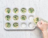 A picture of step 3 of Mini frittatas with spinach and bacon 🥓.