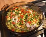 Une image de l'étape 8 de Queues de lottes aux poivrons, courgette et bouillon d'anis.
