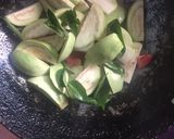 A picture of step 1 of Brinjal and drumstick curry.