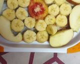 A picture of step 2 of Banana fruit chaat.