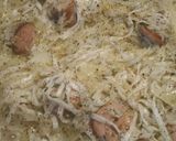 A picture of step 2 of Pasta Smoked Sausage and Sauerkraut.