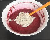 A picture of step 9 of Eggless Beetroot Muffins – Naturally Pink, Wholesome & Nutty.