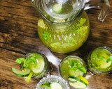 A picture of step 2 of Cucumber mojito🥒🍃🍋.