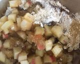 A picture of step 4 of Pear and rhubarb cake - vegan and GF.