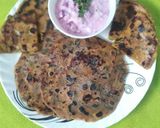 A picture of step 7 of Methi Aloo Paratha and Beetroot Raita.