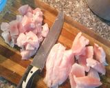 A picture of step 2 of Chicken veg manchurian with rice.