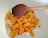 A picture of step 3 of Vickys Peach & Oat Breakfast Muffins, GF DF EF SF NF.