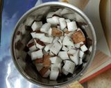 A picture of step 1 of Coconut Barfi.