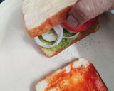 A picture of step 3 of Vegetable cheese sandwich for kids.