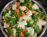 A picture of step 1 of Tricolour sabji.