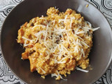 Risotto con champiñon y pincho moruno