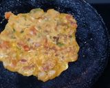A picture of step 2 of Besan Chilla.