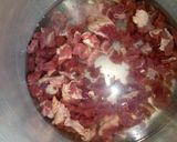 A picture of step 2 of Raw Plantains with Beef.