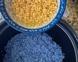 A picture of step 1 of Butterfly Pea Flower Sticky Rice with Mung Beans.