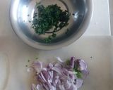 A picture of step 1 of Methi onion pakoda.