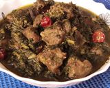 A picture of step 12 of Kashmiri Palak Gosht (Spinachmeat).