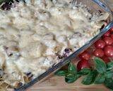 Zapiekanka makaronowa z szynką i pieczarkami krok przepisu 3 zdjęcie
