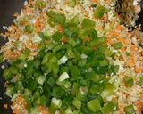 A picture of step 2 of ChickenSpring rolls.
