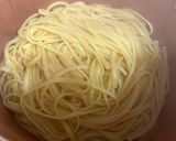 A picture of step 1 of Garlic Tomato Shrimp Pasta.