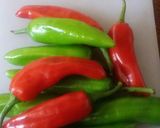 A picture of step 1 of Red and green chilli pickle.