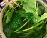 A picture of step 2 of Turnip Greens in Japanese Broth (kabu-ohitashi).