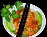 A picture of step 15 of Mike's Spicy Thai Shrimp Ramen Noodles.