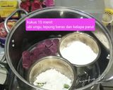Foto langkah ke 1 dari resep Cara membuat kue putu ayu ubi ungu cetakan daun pisang, gampang dan ekonomis.