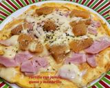 Foto del paso 3 de la receta Tortilla abierta de jamón york, membrillo y queso