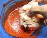 A picture of step 2 of Chicken Popcorn 65.