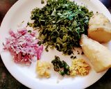 A picture of step 1 of Methi Leaves And Sweet Potato Roti Platter.