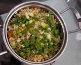 A picture of step 2 of Gravi manchuriuan and fried rice.