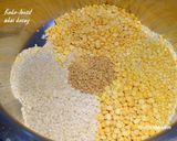 A picture of step 1 of Kodo millet-mixed lentils dosay/harka adai dosay.