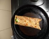 A picture of step 5 of Keema kathi roll.