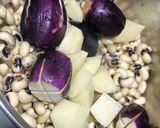 A picture of step 1 of Chawli Vangi Batata Bhaji (Traditional Cow Peas with Brinjal and Potatoes).