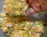 A picture of step 2 of Raw Banana Tikki with sprouts.