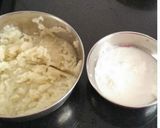 A picture of step 5 of Pani puri ice cream with potato mousse.