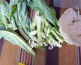A picture of step 1 of Cauliflower Greens and Stem Fritters.