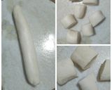 A picture of step 2 of Crystal paper wraps and roll..With 3 different fillings.