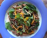 รูปขั้นตอนการทำที่ 4 ของ หมูผัดขิงแจ่วบองใบยี่หร่า