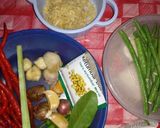 Foto langkah ke 1 dari resep Gulai telur ceplok (mix tahu dan kacang panjang).