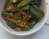 A picture of step 6 of Stuffed garlic bhindi.