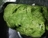 A picture of step 4 of Palak puri with raw banana Tikki masala.