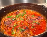 A picture of step 5 of Poul Nan Sos. (Haitian chicken in sauce).