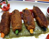 A picture of step 7 of Vegetable Seek Kebab.