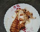 A picture of step 3 of Barbeque chicken salad in tahini sauce.
