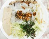 A picture of step 8 of Shrimp and Pork Bánh Cuốn (Vietnamese Steamed Rice Rolls, Made in a Nonstick Pan).