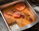 A picture of step 8 of Basbousa.