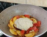 A picture of step 6 of OKRA with POPPY SEEDS or Posto Bhindi.