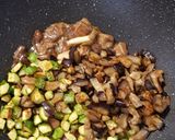 A picture of step 5 of Linguine with Porcini Mushrooms and Vegetables.