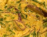 A picture of step 1 of Piyaaz or Palak k pakoray.